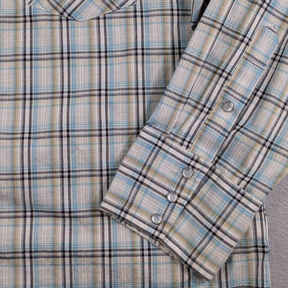 Roper Pearl Snap Western Shirt Mens 2XL Green Black Plaid Rodeo Cowboy Pockets - Picture 3 of 11
